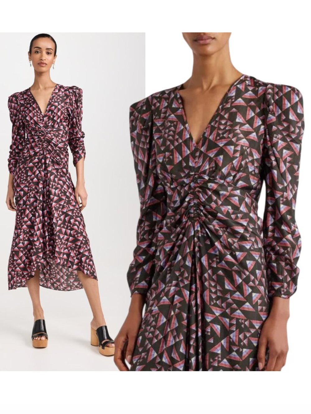 ISABEL MARANT Albini dress F 42 US 10 NWT $1390 draped printed silk
